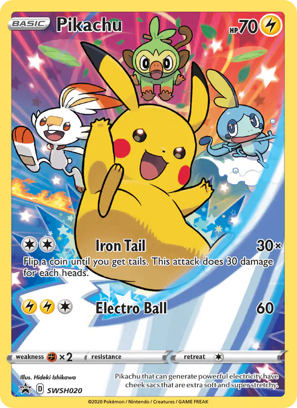 Carta Pikachu SWSH020 de SWSH Black Star Promos