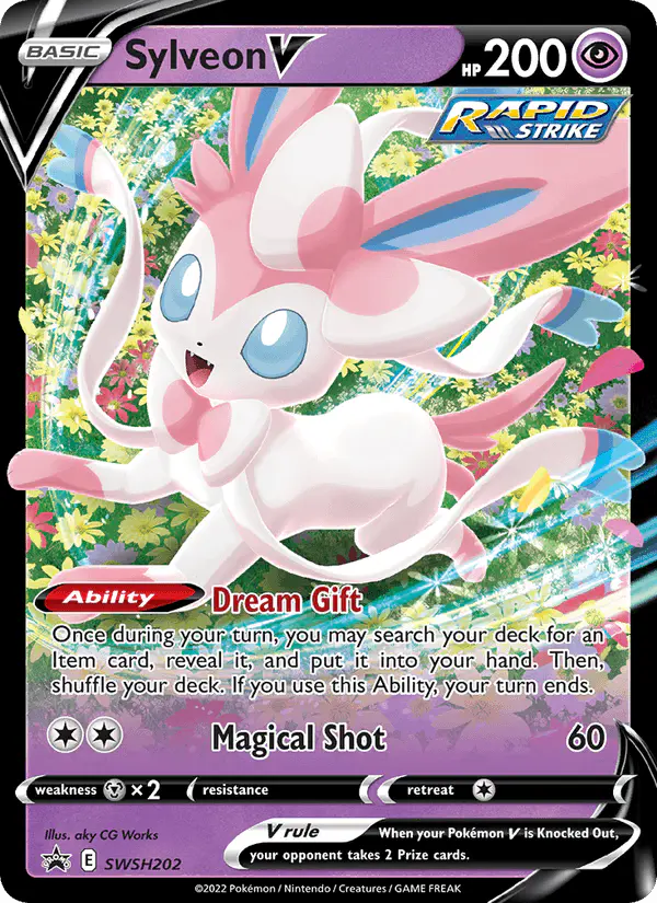 Carta Sylveon V SWSH202 de SWSH Black Star Promos