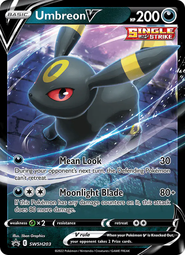Carta Umbreon V SWSH203 de SWSH Black Star Promos