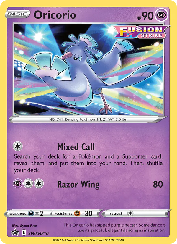 Carta Oricorio SWSH210 de SWSH Black Star Promos