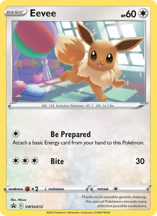 Carta Eevee SWSH212 de SWSH Black Star Promos