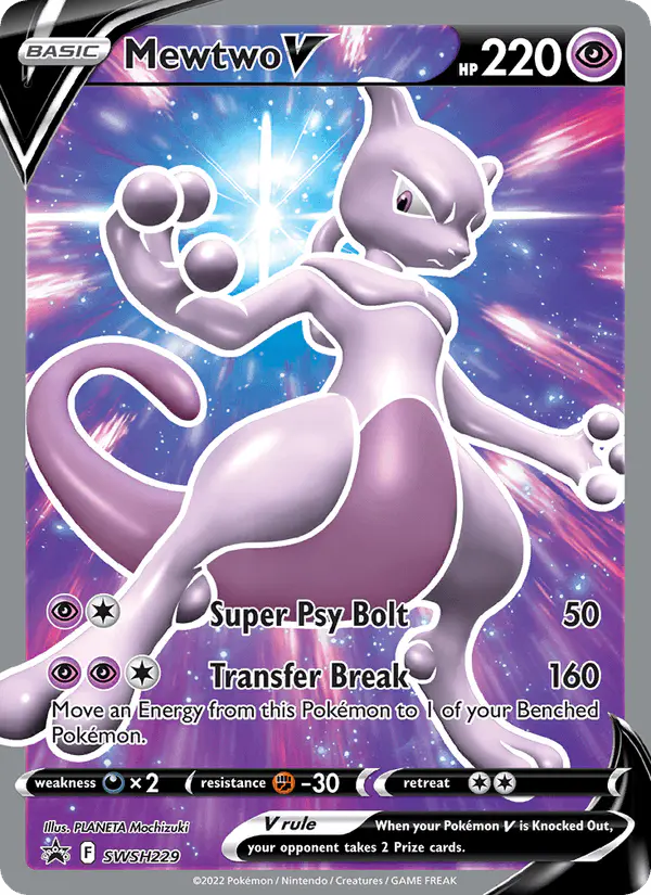 Carta Mewtwo V SWSH229 de SWSH Black Star Promos
