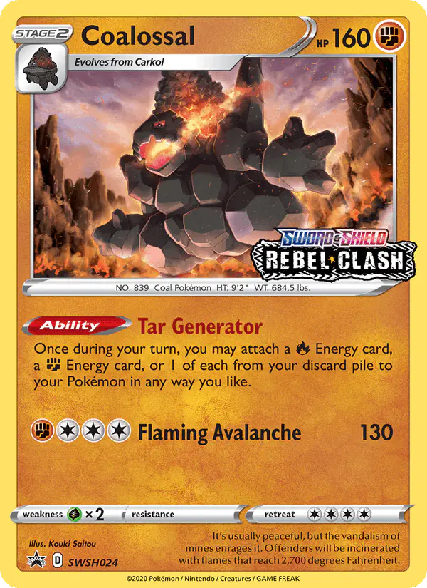 Carta Coalossal SWSH024 de SWSH Black Star Promos