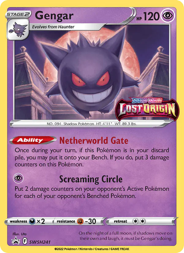 Carta Gengar SWSH241 de SWSH Black Star Promos