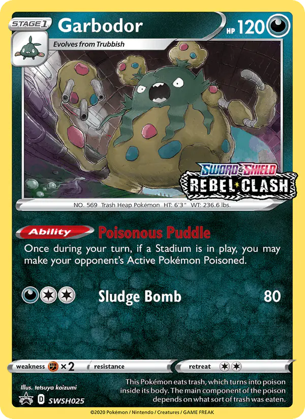 Carta Garbodor SWSH025 de SWSH Black Star Promos