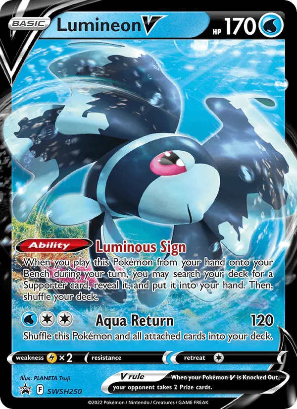 Carta Lumineon V SWSH250 de SWSH Black Star Promos