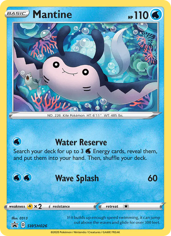 Carta Mantine SWSH026 de SWSH Black Star Promos