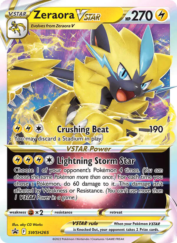 Carta Zeraora VSTAR SWSH265 de SWSH Black Star Promos