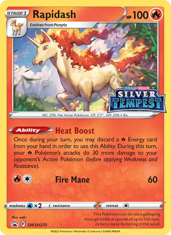 Carta Rapidash SWSH270 de SWSH Black Star Promos
