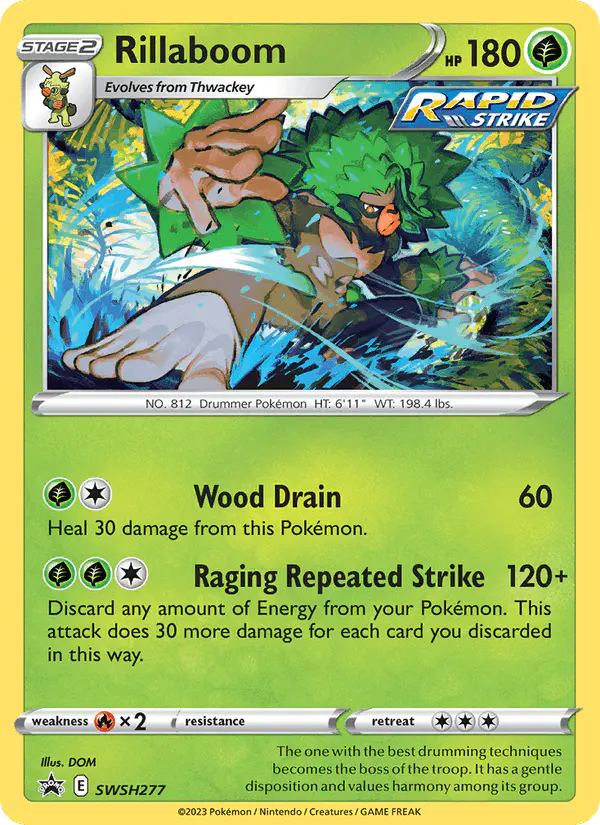 Carta Rillaboom SWSH277 de SWSH Black Star Promos