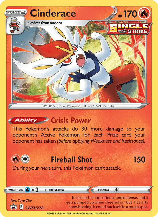 Carta Cinderace SWSH278 de SWSH Black Star Promos