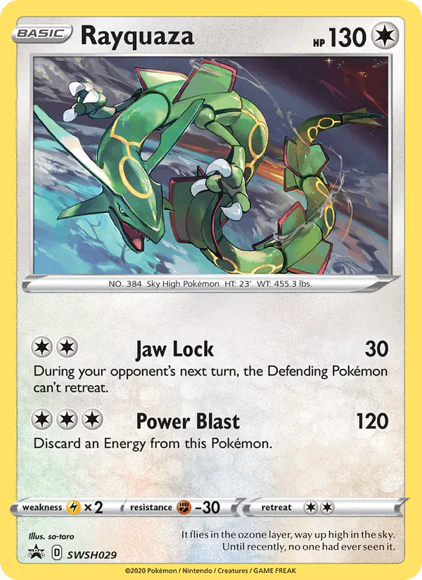 Carta Rayquaza SWSH029 de SWSH Black Star Promos