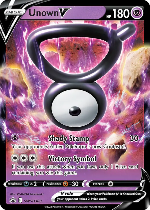 Carta Unown V SWSH300 de SWSH Black Star Promos