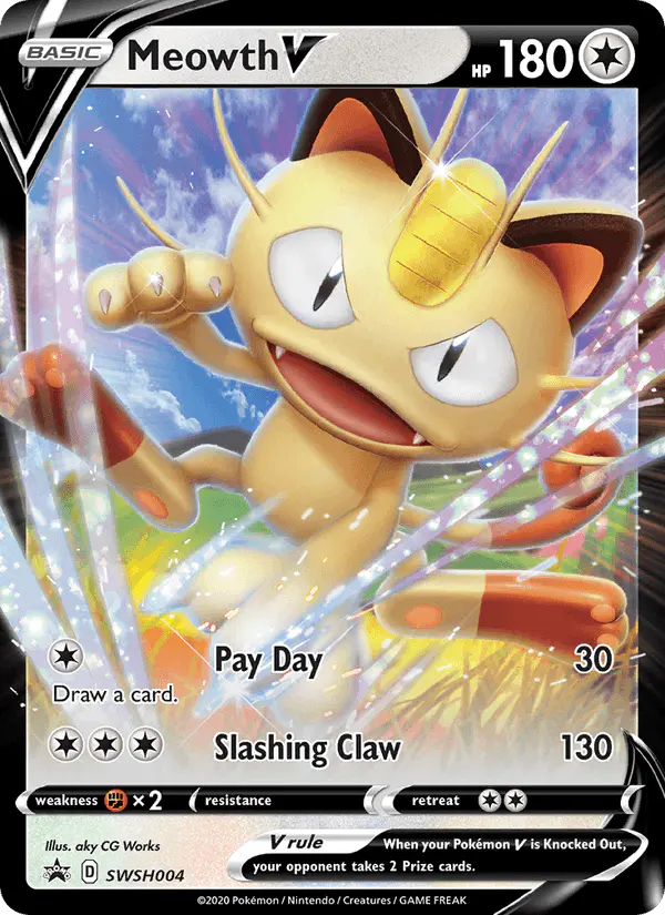 Carta Meowth V SWSH004 de SWSH Black Star Promos