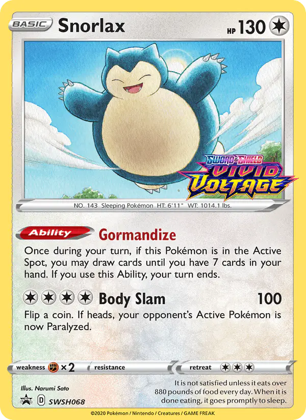Carta Snorlax SWSH068 de SWSH Black Star Promos