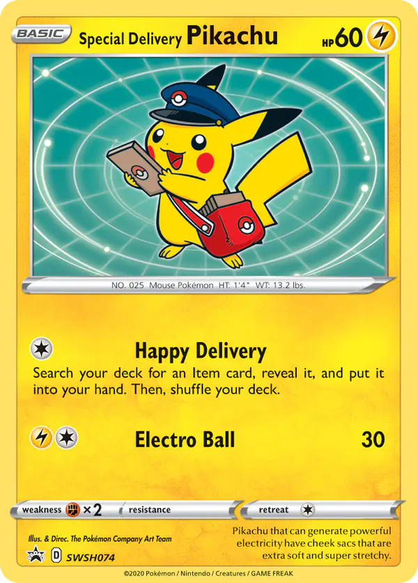 Carta Special Delivery Pikachu SWSH074 de SWSH Black Star Promos