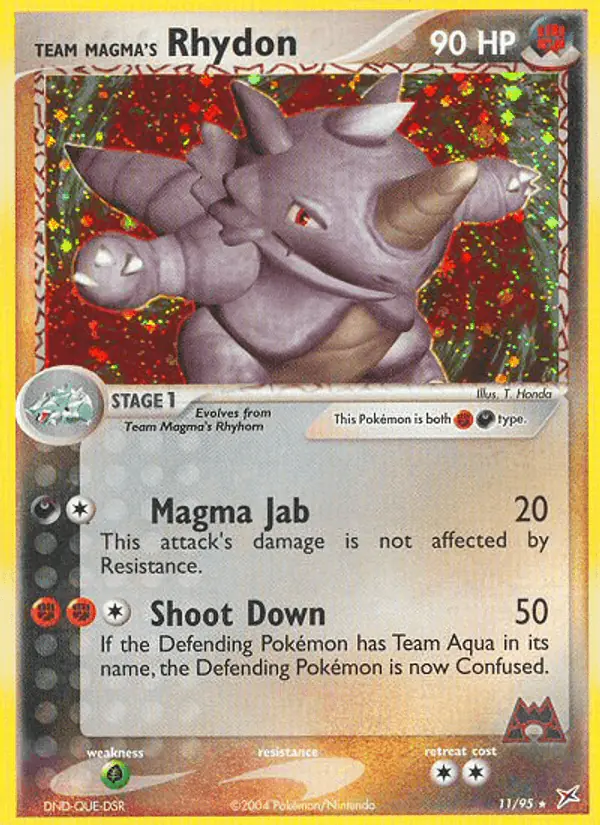 Carta Team Magma's Rhydon 11/95 de Team Magma vs Team Aqua