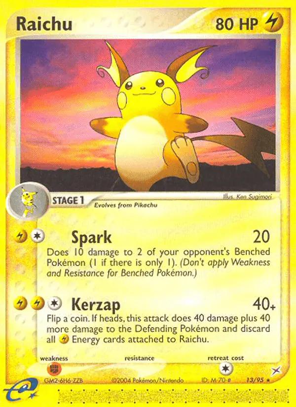 Carta Raichu 13/95 de Team Magma vs Team Aqua