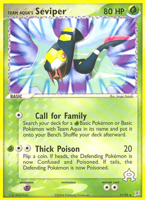 Carta Team Aqua's Seviper 17/95 de Team Magma vs Team Aqua