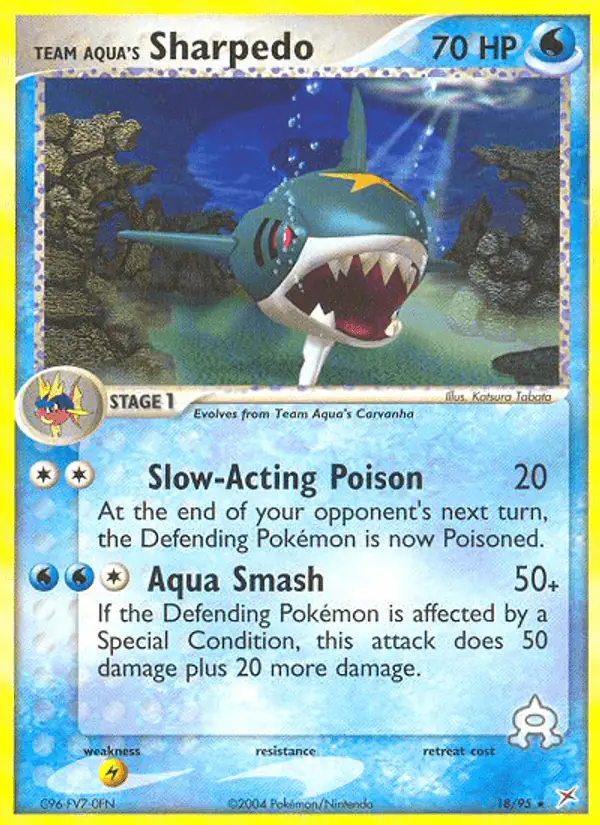 Carta Team Aqua's Sharpedo 18/95 de Team Magma vs Team Aqua