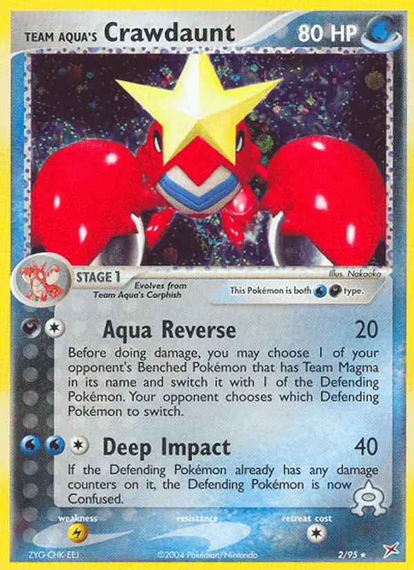 Carta Team Aqua's Crawdaunt 2/95 de Team Magma vs Team Aqua