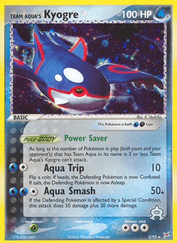 Carta Team Aqua's Kyogre 3/95 de Team Magma vs Team Aqua