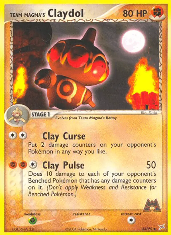 Carta Team Magma's Claydol 33/95 de Team Magma vs Team Aqua