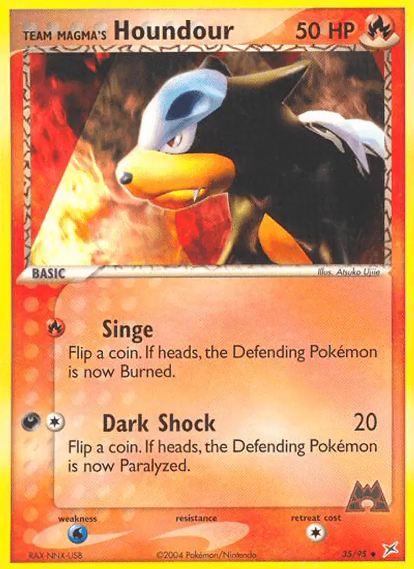 Carta Team Magma's Houndour 35/95 de Team Magma vs Team Aqua