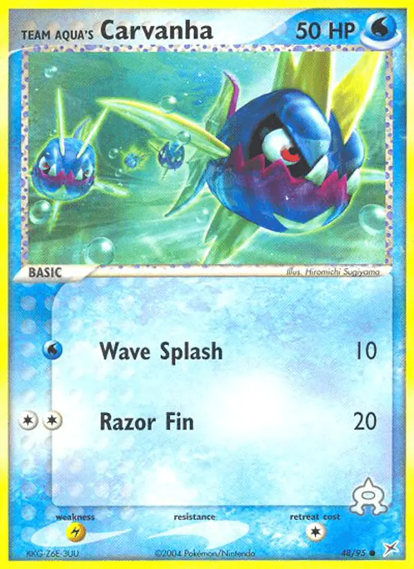 Carta Team Aqua's Carvanha 48/95 de Team Magma vs Team Aqua