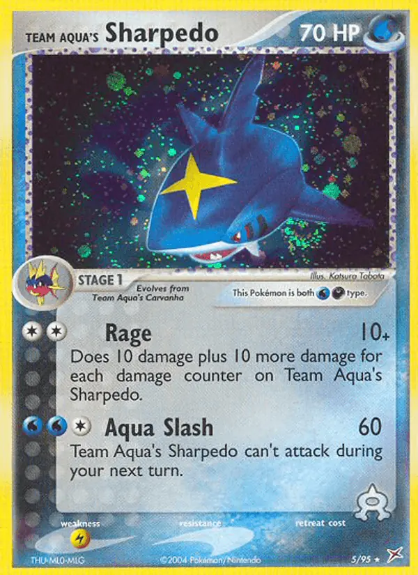Carta Team Aqua's Sharpedo 5/95 de Team Magma vs Team Aqua