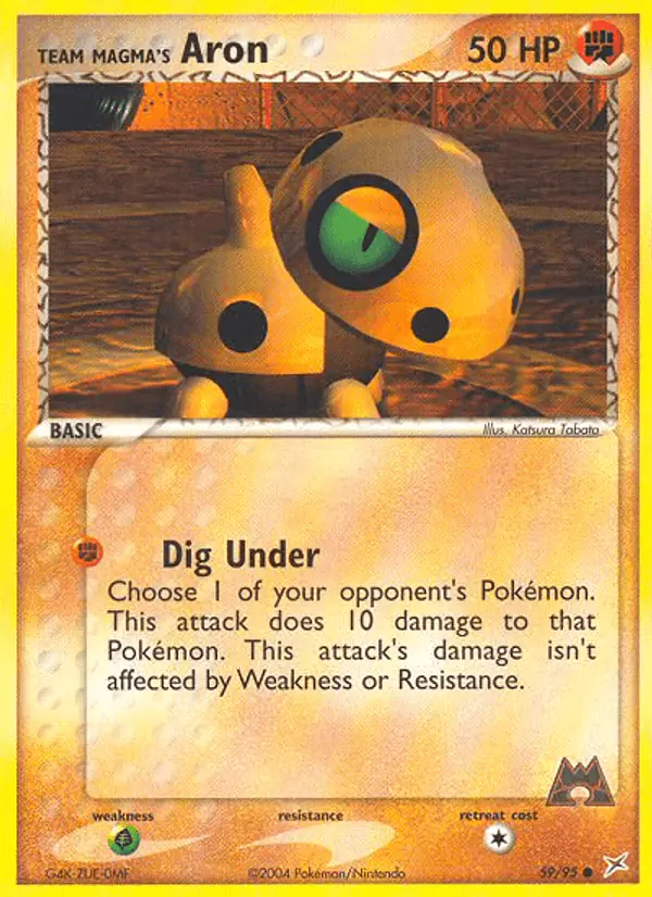 Carta Team Magma's Aron 59/95 de Team Magma vs Team Aqua