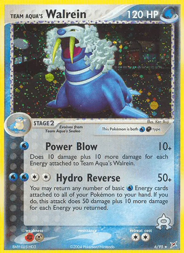 Carta Team Aqua's Walrein 6/95 de Team Magma vs Team Aqua