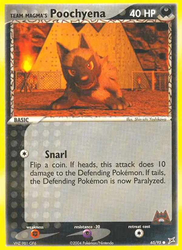 Carta Team Magma's Poochyena 65/95 de Team Magma vs Team Aqua