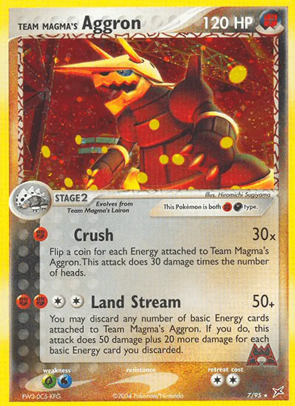 Carta Team Magma's Aggron 7/95 de Team Magma vs Team Aqua