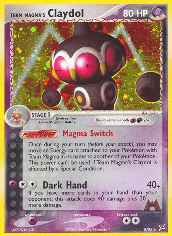 Carta Team Magma's Claydol 8/95 de Team Magma vs Team Aqua