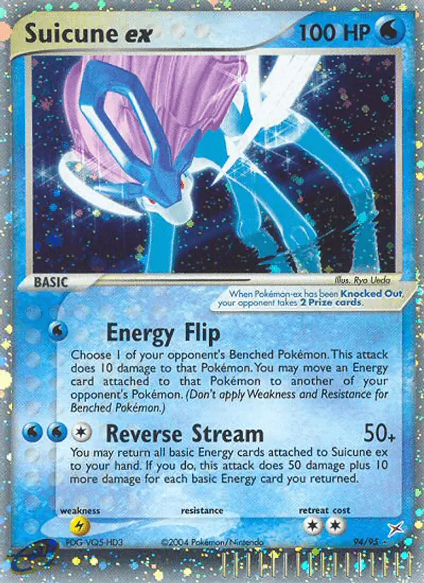 Carta Suicune ex 94/95 de Team Magma vs Team Aqua