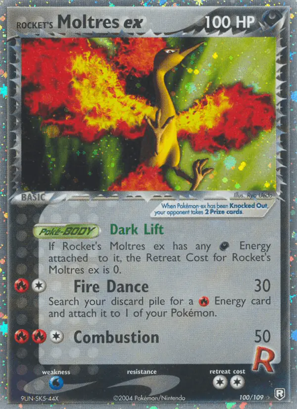 Carta Rocket's Moltres ex 100/109 de Team Rocket Returns
