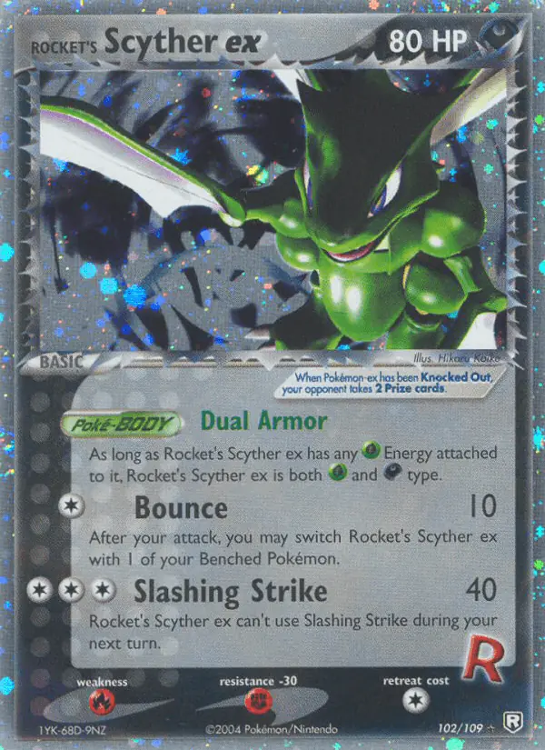 Carta Rocket's Scyther ex 102/109 de Team Rocket Returns