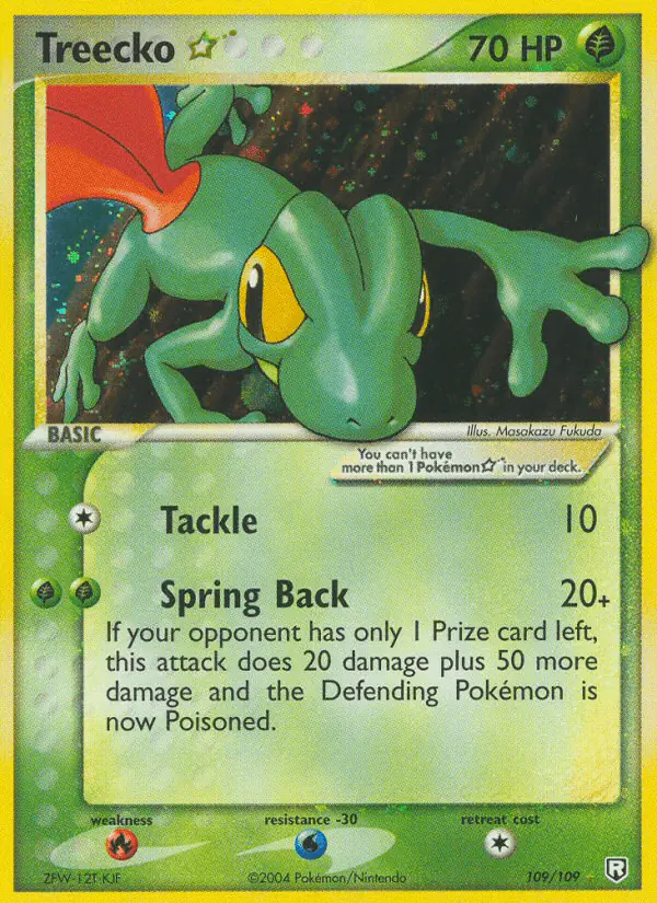 Carta Treecko ☆ 109/109 de Team Rocket Returns