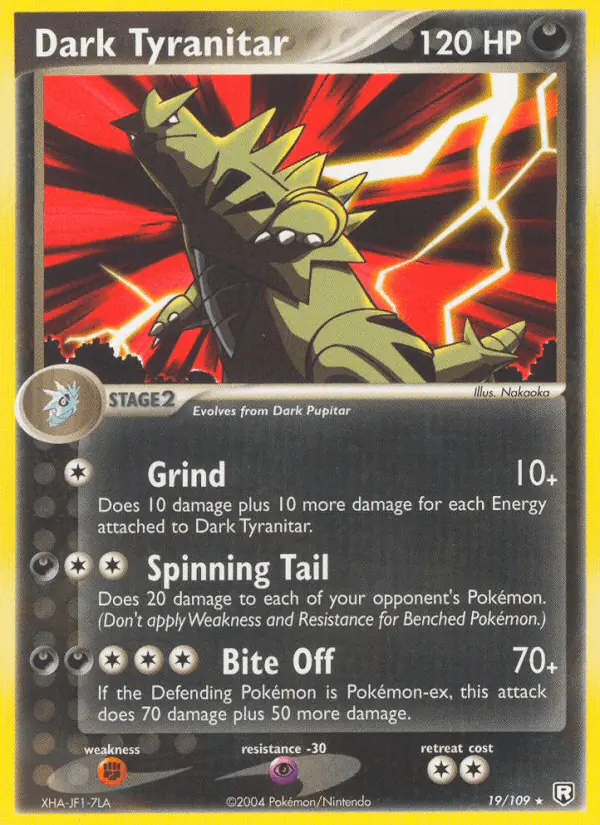 Carta Dark Tyranitar 19/109 de Team Rocket Returns