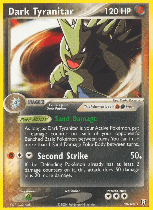 Carta Dark Tyranitar 20/109 de Team Rocket Returns