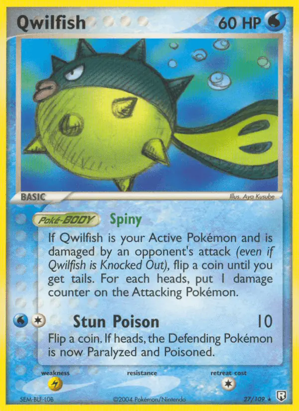 Carta Qwilfish 27/109 de Team Rocket Returns