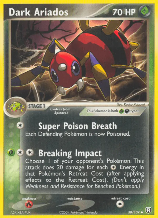 Carta Dark Ariados 30/109 de Team Rocket Returns