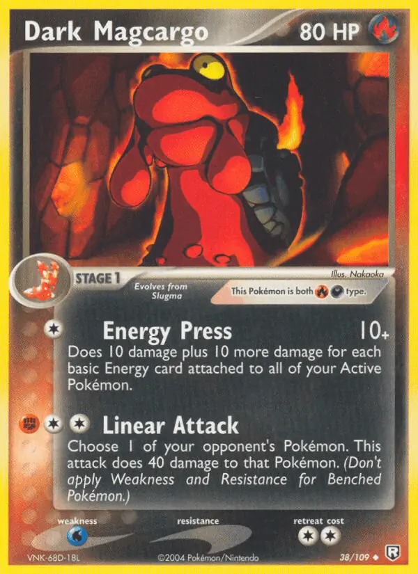 Carta Dark Magcargo 38/109 de Team Rocket Returns