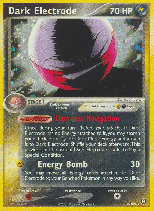 Carta Dark Electrode 4/109 de Team Rocket Returns