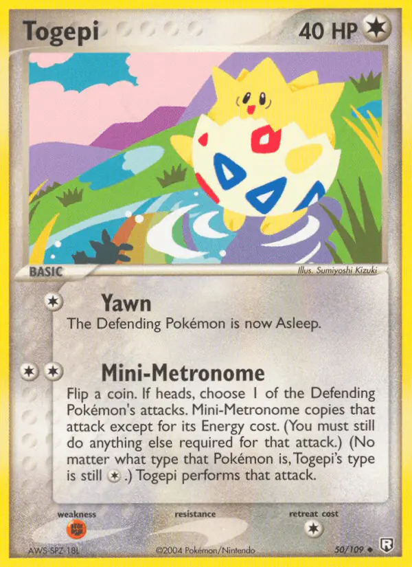 Carta Togepi 50/109 de Team Rocket Returns
