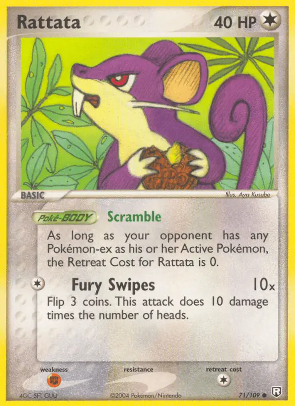 Carta Rattata 71/109 de Team Rocket Returns