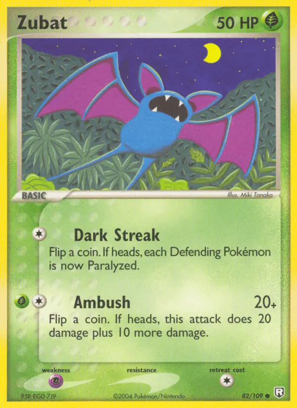 Carta Zubat 82/109 de Team Rocket Returns