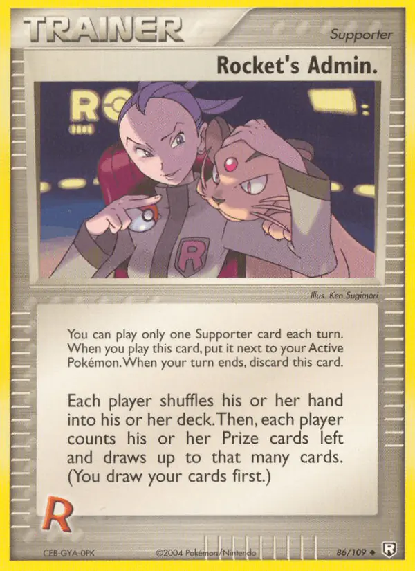 Carta Rocket's Admin. 86/109 de Team Rocket Returns