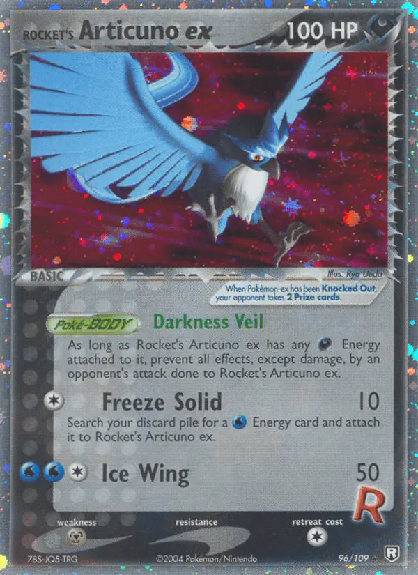 Carta Rocket's Articuno ex 96/109 de Team Rocket Returns